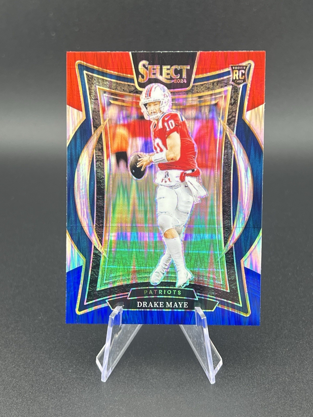 2024 Panini Select Concourse Drake Maye #27 Red Blue Shock Prizm Rookie RC