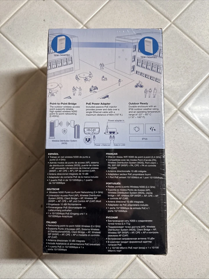 TRENDnet TEW-740APBO N300 2.4 GHz 10dBi Outdoor PoE Access Point - Image 2 of 3