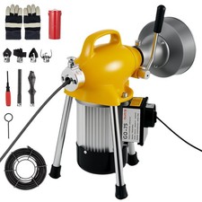 Drain Cleaning Machine 66Ft x 5/8" + 16Ft x 3/8"  Auto Feed Snake with 6 Cutters