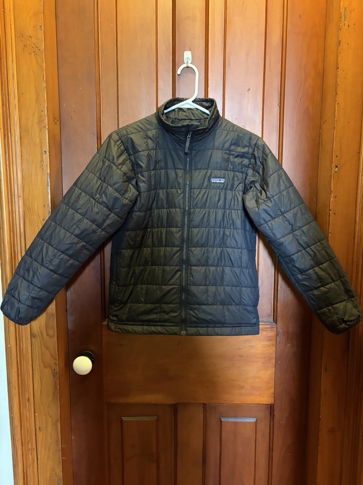 Patagonia Nano Puff Jacket Kids XL 14 Black Insulated Lightweight Brick Quilted