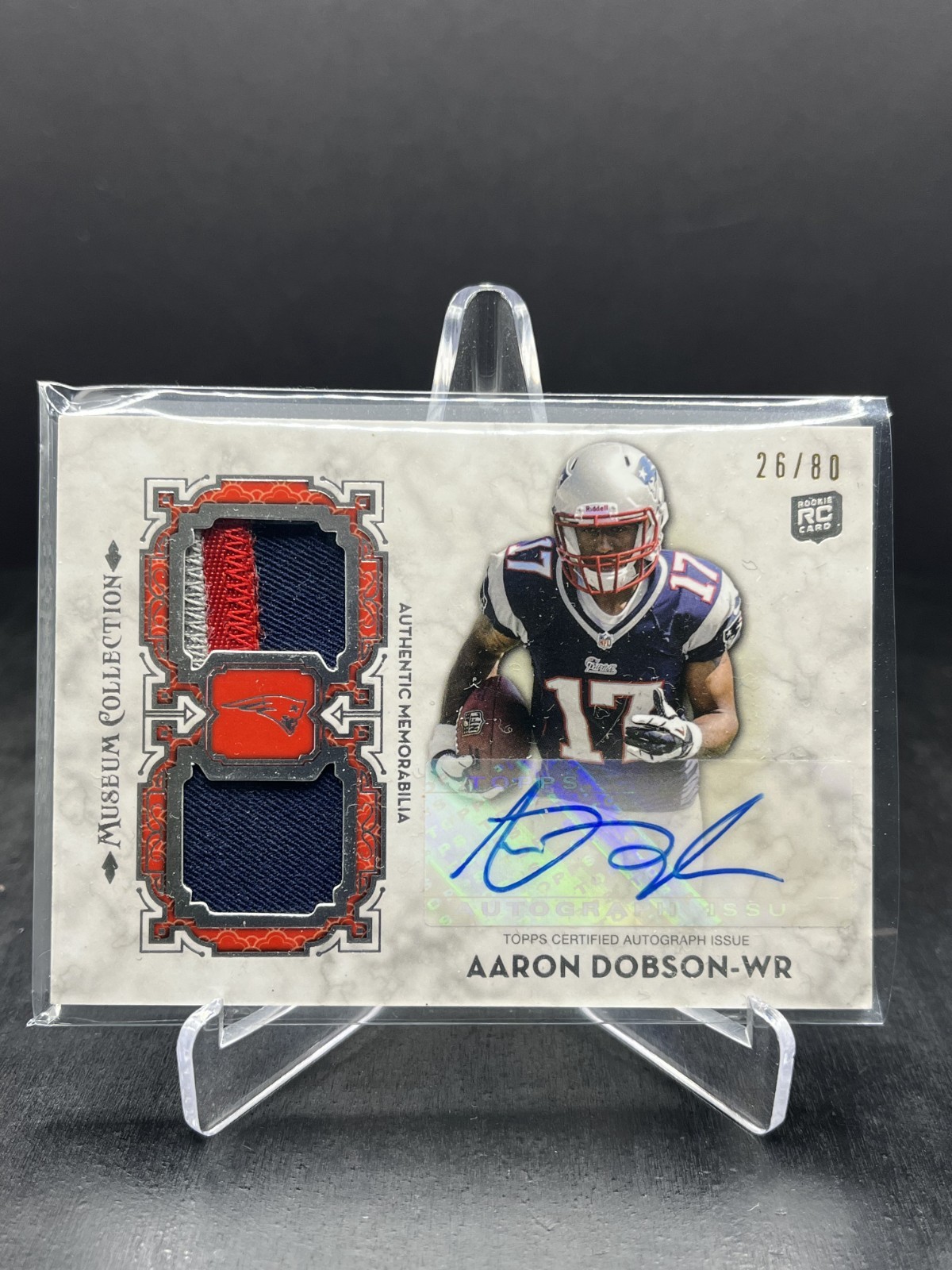 Aaron Dobson Topps Museum Collection Signature Swatches Dual Relic Autograph #AD Base