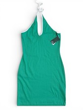 Wild Fable Green White Ribbed Halter Contrast Trim Mini 