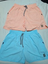 Lot of 2 Nike Men's Solid Icon Volley Swim Shorts Size Large 5" Blue 7" Salmon