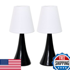 Simple Designs Lt2042-Blk-2Pk Valencia Colors 2 Pack Mini Touch Table Lamp Set