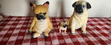 Set of 3 Pug Dog Figurines Resin