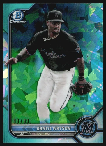 2022 Bowman Chrome Sapphire Aqua Refractor 80/99 Kahlil Watson #BCP-211 TS8