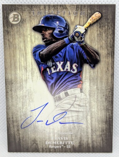 TRAVIS DEMERITTE 2014 Bowman Inception PROSPECT AUTOGRAPH #PA-TD Texas RANGERS - Picture 1 of 4