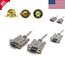 10ft RS232 Null Modem Cable - DB-9 Female to Female for Seamless Data Transfer