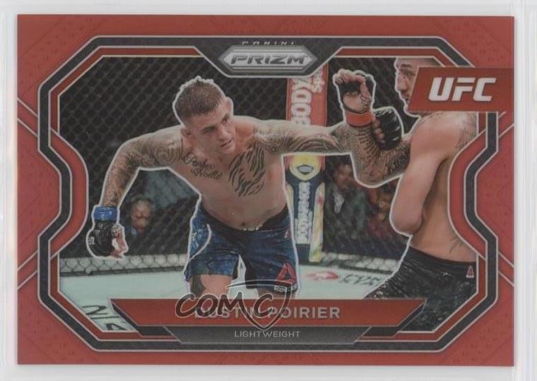 2021 Panini Prizm UFC Red Prizm 34/275 Dustin Poirier #128 u0u