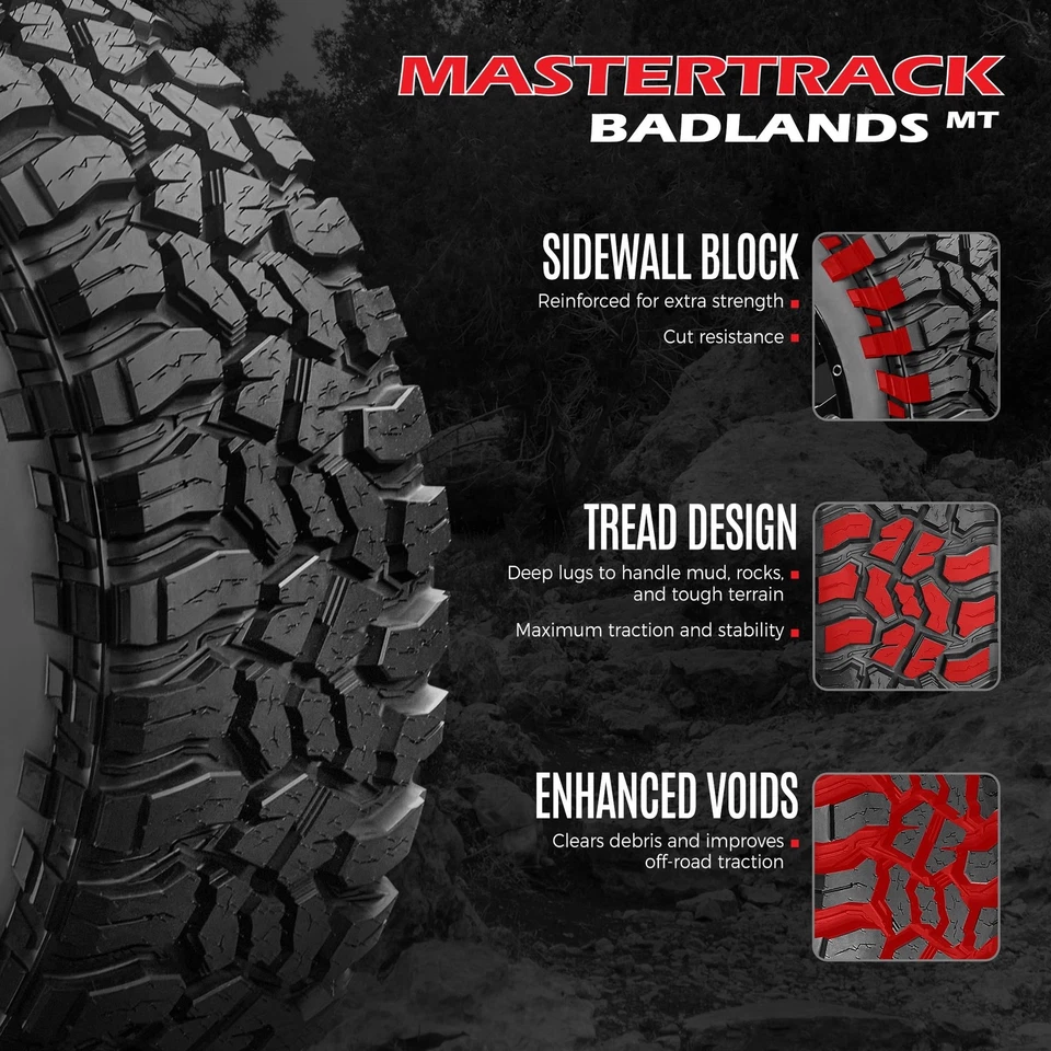 Neumáticos de terreno de barro Mastertrack BADLANDS MT LT285/75R16 10PR E 126/123Q LightTruck Foto 4 de 4