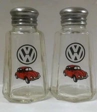 A Set of Volkswagen Red Bug Salt & Pepper Shakers