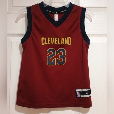 Kids NBA LeBron James Cleveland Kids Jersey - Maroon and Yellow Size Large / 7