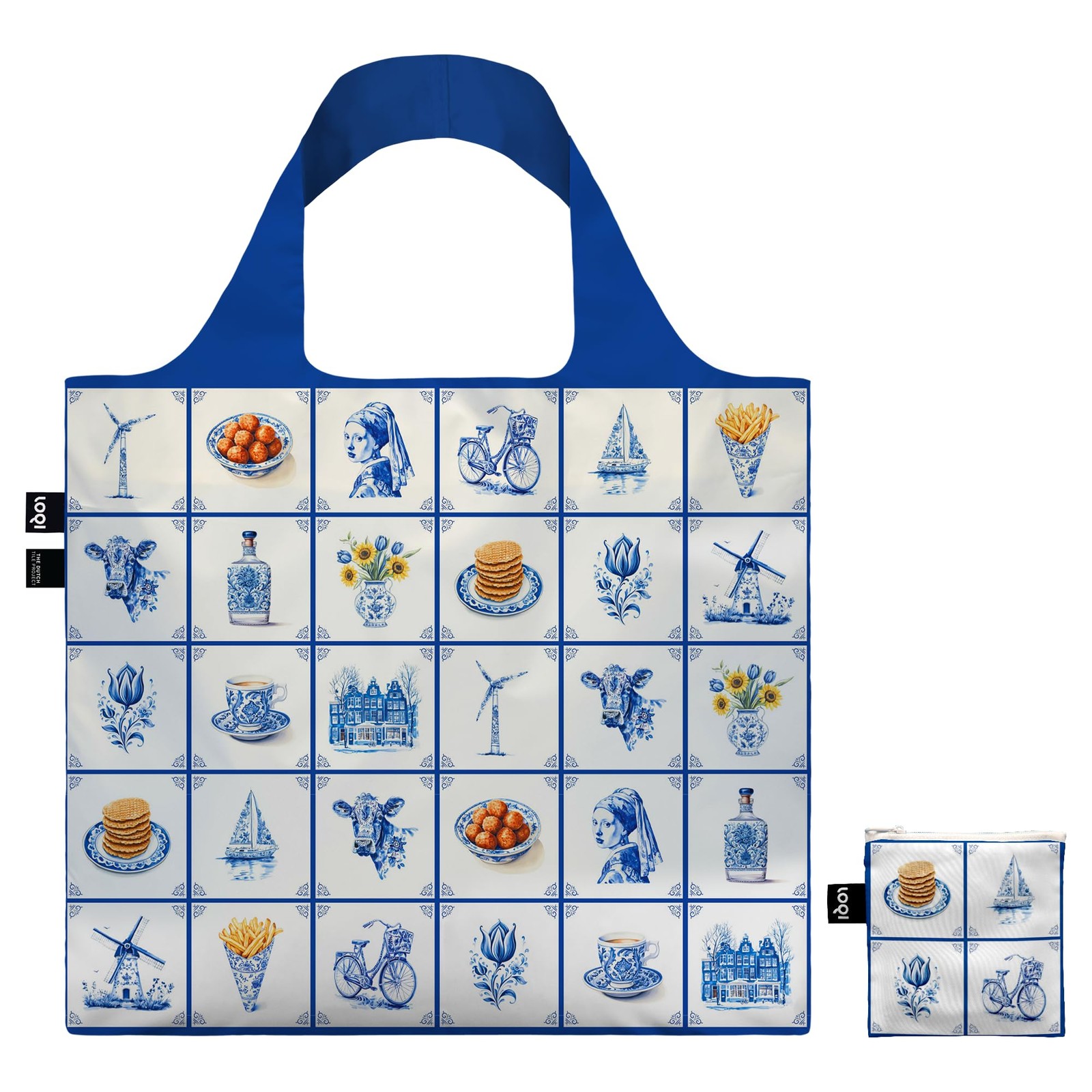 LOQI Delft Heritage Recycled Bag, blue, Large