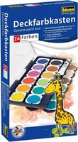 Idena 22064 - Deckfarbkasten Mit 24 Farben Und 1 Tube Deckweiß, Ideal FüR Kinder