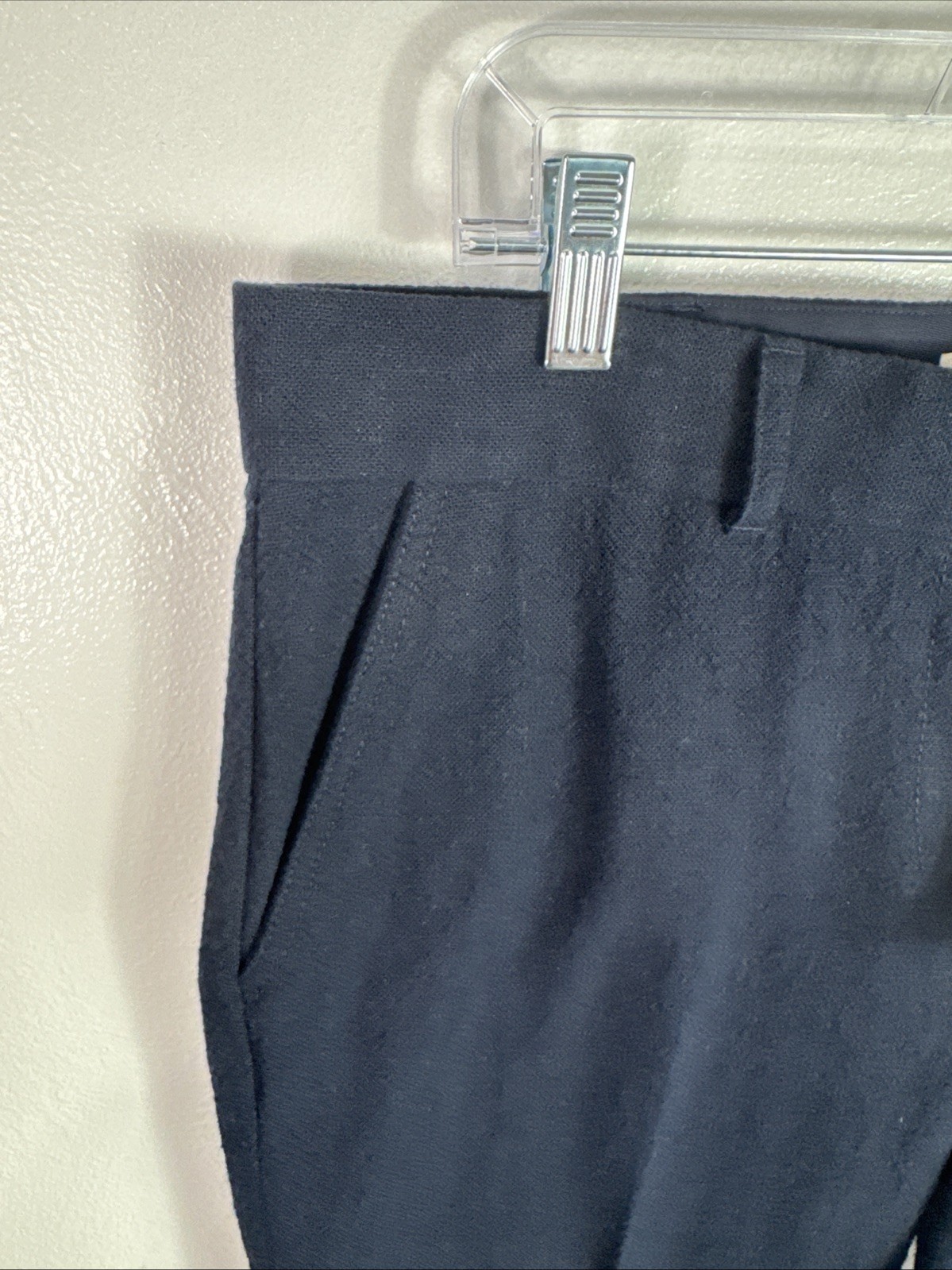 Tory Burch Women's 10 Textured Straight Leg Dress Pants Navy NWT Inseam 27.5" thumbnail 4