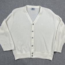 Vintage Izod Lacoste Cardigan Knit Sweater Size L Orlon Acrylic 80s 70s Preppy