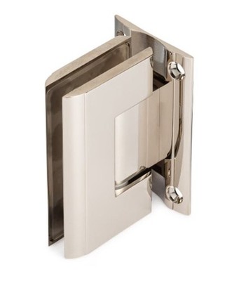 Concerto Heavy Duty 90° Wall to Glass Hinge with 5° Offset - Brushed Nickel