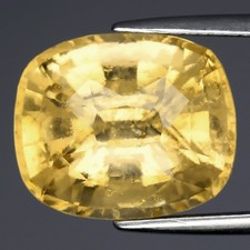 💎 Big! 12.58ct Cushion Natural Yellow Grossular Garnet - Africa Gemstone