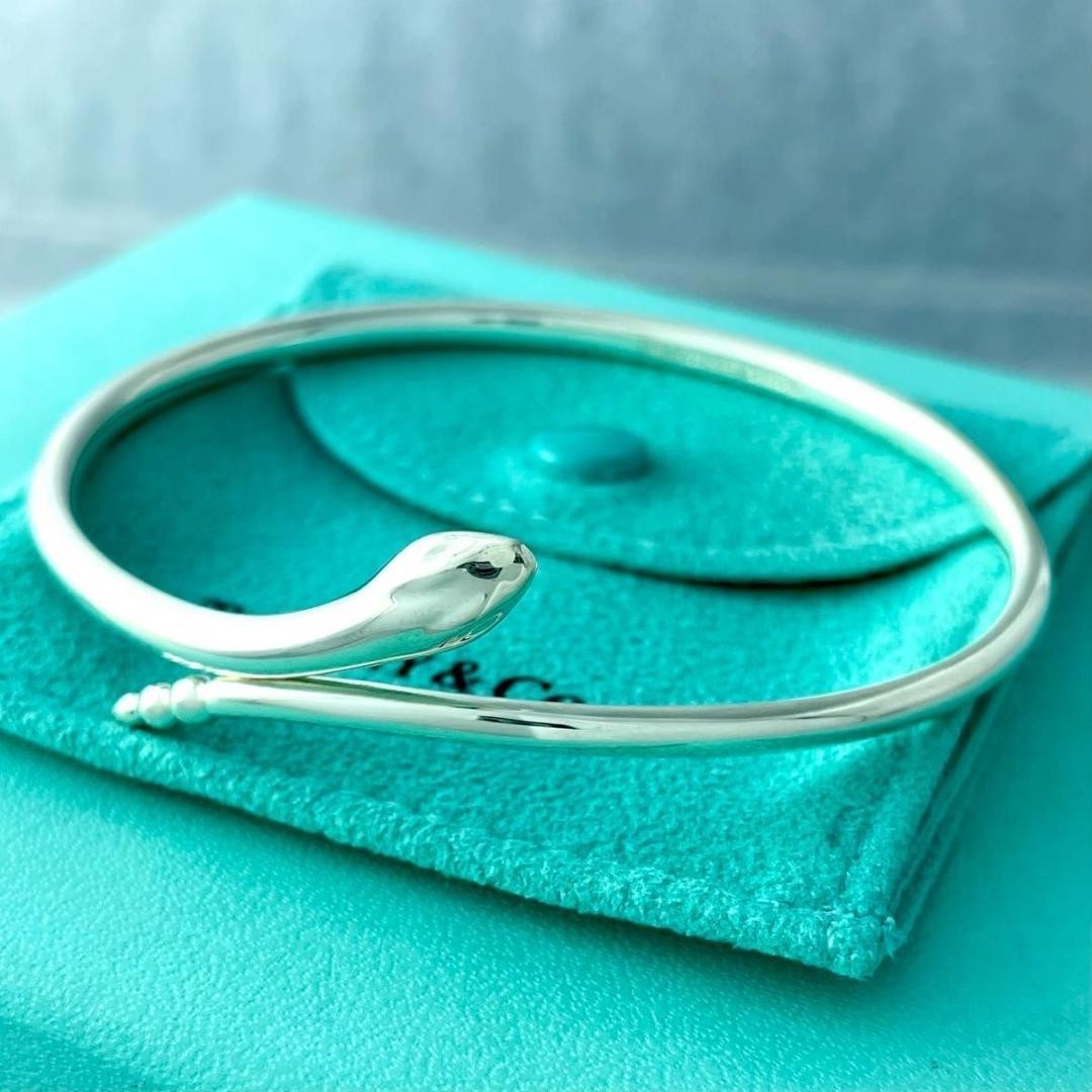 Tiffany Snake Bangle Silver S48Fe Bracelet Jewelry Used