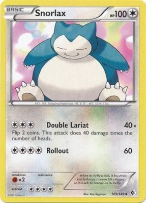 1x Snorlax - 109/149 - Uncommon Heavily Played Pokemon BW - Boundaries Crossed