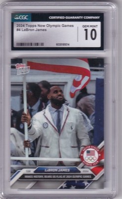 2024 Topps Now Olympic Games No. 4 LeBron James CGC 10 GEM MINT