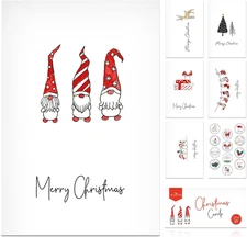 ZICOTO Beautiful Modern Christmas Cards Set of 20 - Incl. Bulk Envelopes, Matchi
