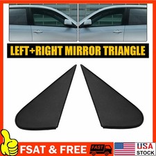 Pair Black For Toyota RAV4 2009-2012 Car Side Mirror Corner Triangle Cover Trim