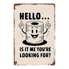 Cartoon Humorous Toilet Paper This Stylish Tin Metal Signs Home D cor 8x12