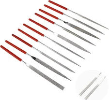 KALIM 10Pc Mini Diamond Needle File Set - 6 Inch Total Length, 150 Grit Diamond