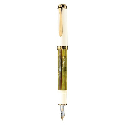 Pelikan Fountain Pen White Tortoise Souveraine 14K gold with rhodium plating