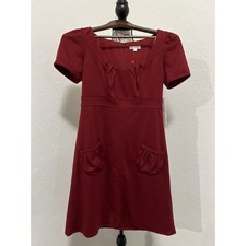 OC By Oleg Cassini Burgundy Mini Dress Size 0 NWT Pockets On Front