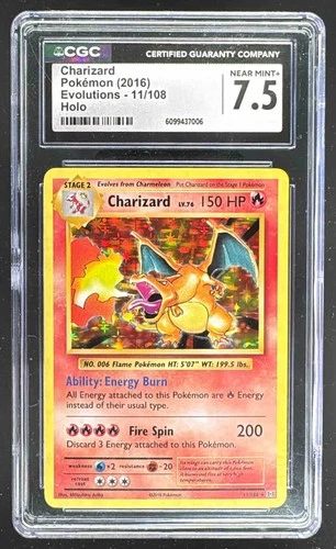 7006 Charizard 2016 Pokemon XY Evolutions #11 Holo CGC 7.5