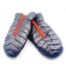 Nolan Outdoor Black Quilted Mittens With Red Zipper Size 2T - 4T