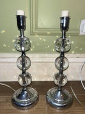 Luxury Modern Elegant Crystal Cut Glass & Silver Lamps