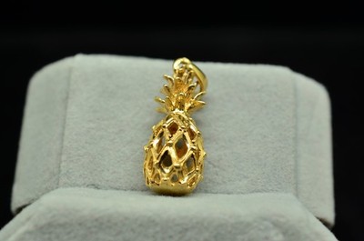 14K Gelbgold Ananas Anhänger Charm