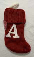Wondershop Knit Mini Christmas Stocking Red 7  Initial  A  NWT