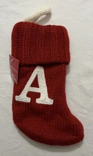 Wondershop Knit Mini Christmas Stocking Red 7” Initial “A” NWT