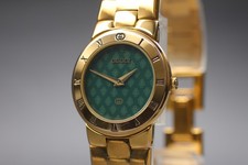 Vintage 【 Near MINT 】 Gucci 3300L 25mm Women's Green Dial Gold Watch From JAPAN