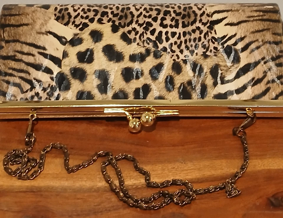 Bolsa de mão Depeche Mode New York bolsa de mão alça corrente estampa animal beijo trava - Imagem 4 de 4