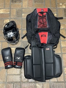 ATA Taekwondo Karate Sparring Gear Lot Amaro Backpack Vest Gloves Helmet Adult