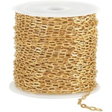 UMAOKANG 32.8 Feet Gold Plated Stainless Steel Chain for Jewelry Makin