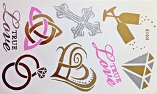 Flash Temporary Tattoo Gold Silver Pink 8 Pieces Bracelet Foot Neck Body K19