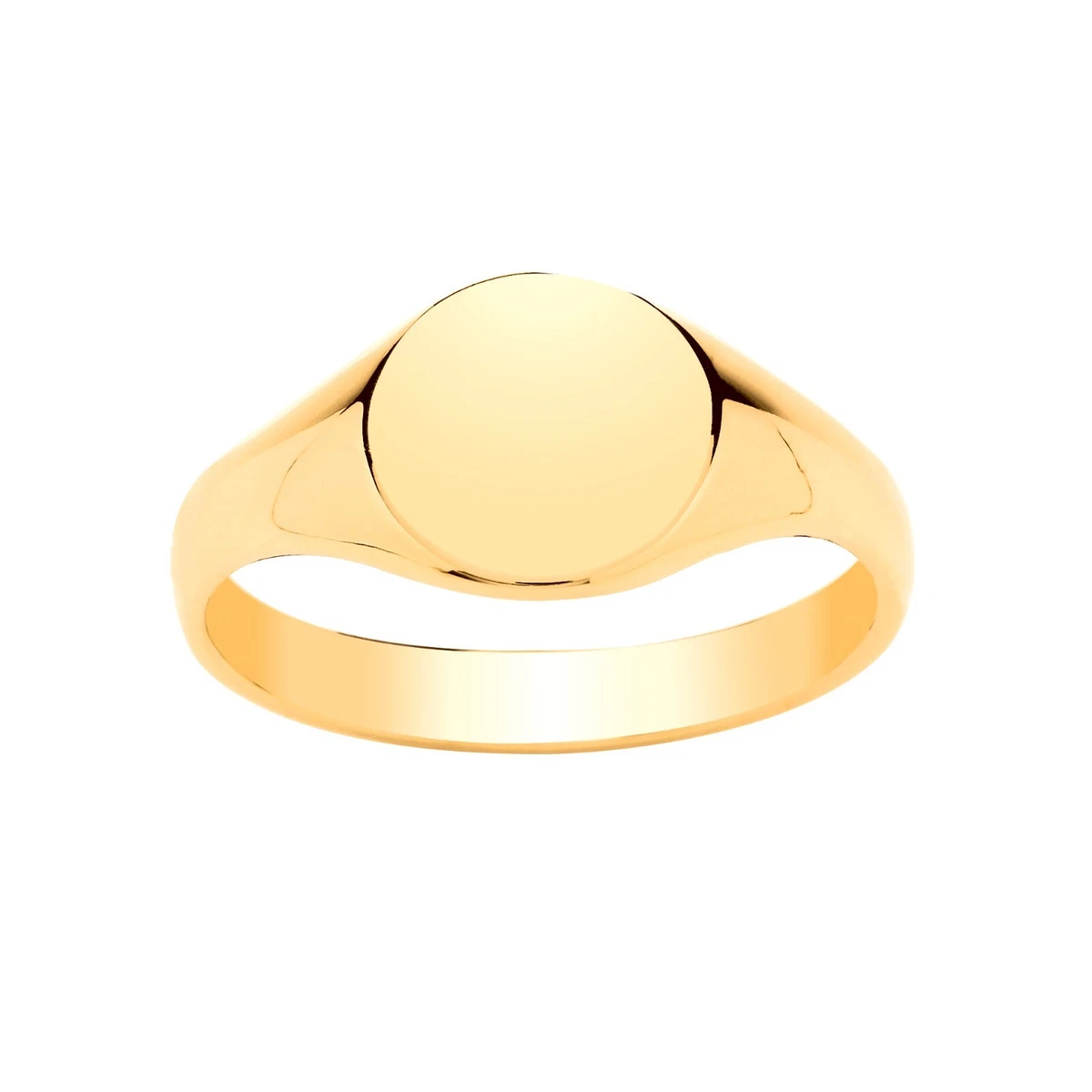 Ladies Gold Signet Ring Plain Heavyweight Hallmarked British Made