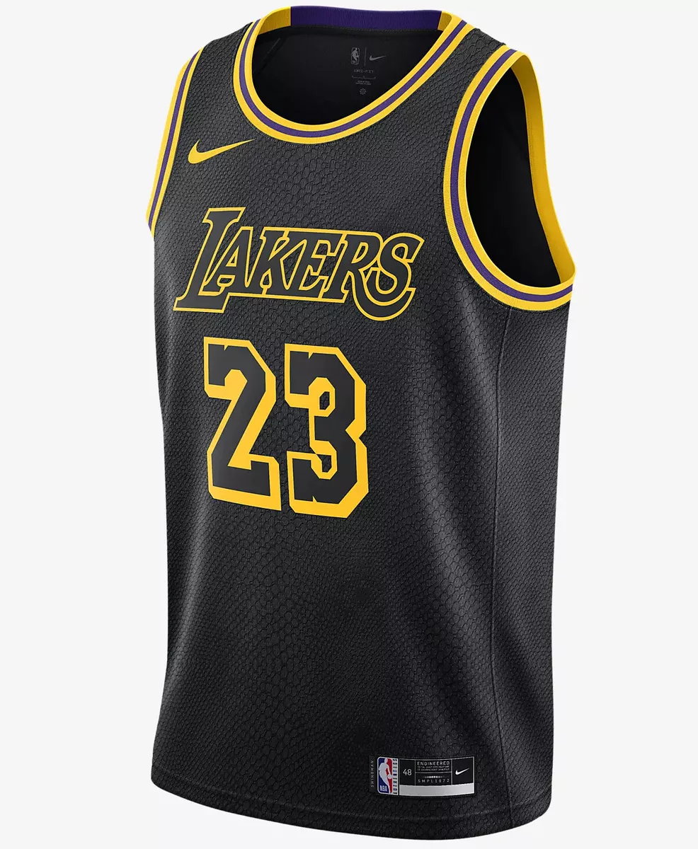 Nike Lebron James #23 Jersey LA Lakers Black Mamba Edition Small