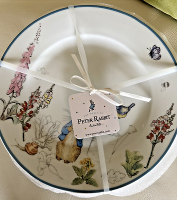 Beatrix Potter Peter Rabbit Set of 4 Dinner Plates  10 1/2'' diameter NEW
