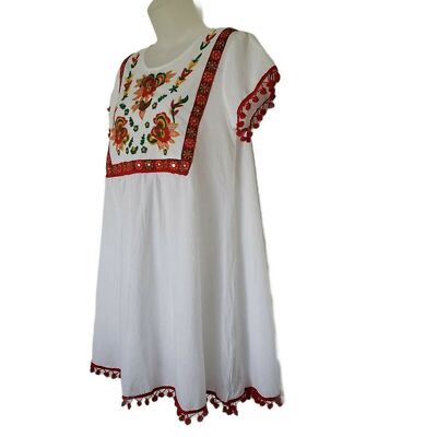 white cotton peasant dress Peasant Cotton or Linen Dress | Made in LA