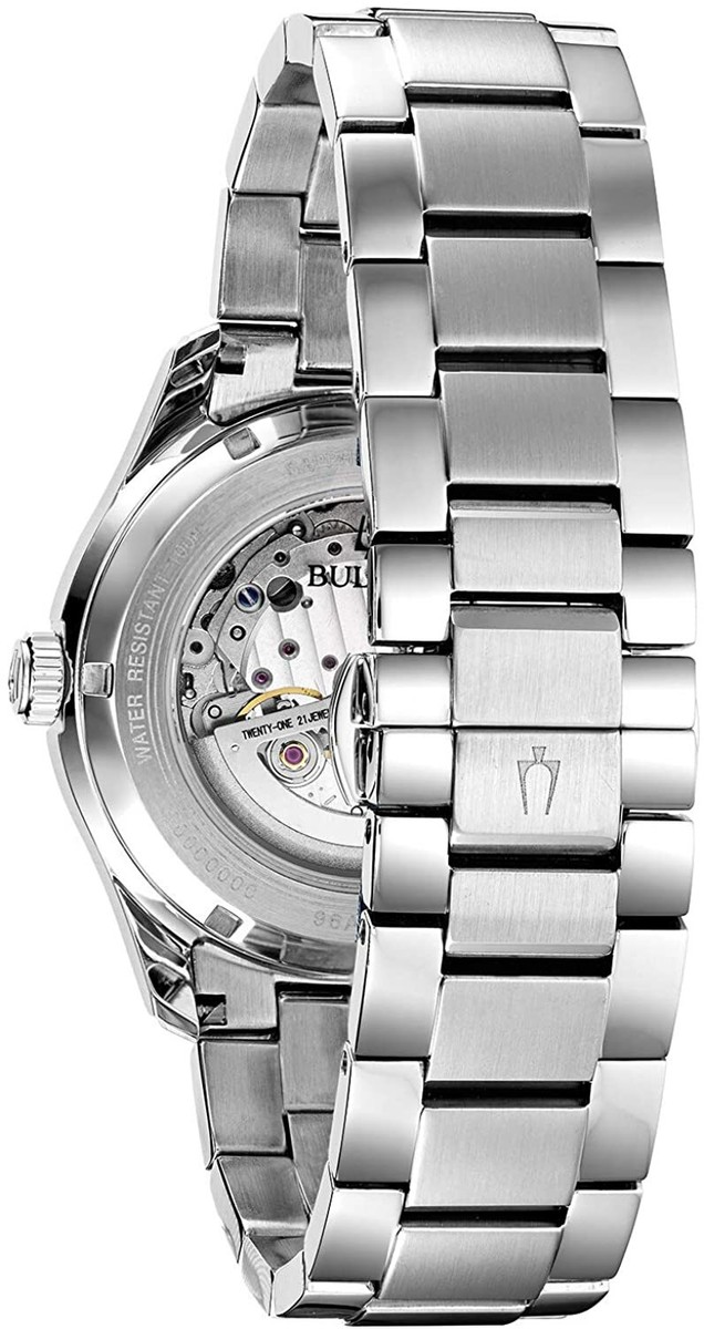 BULOVA 96A207 Wilton Automatic 21 Jewels Skeleton Silver Dial