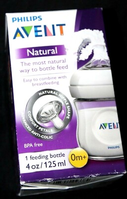 Philips Avent Natural Feeding Bottle 4 oz/125 ml  0 Month+ 1 Feeding Bottle 
