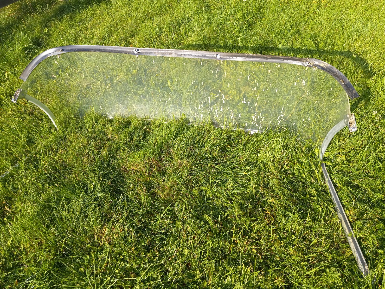 Vtg Old Boat Approx 59" PLEXIGLAS WRAP AROUND WINDSHIELD 14' Foot