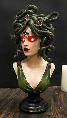 Greek Gorgon Sisters Goddess Medusa With Wild Snake Hair And LED